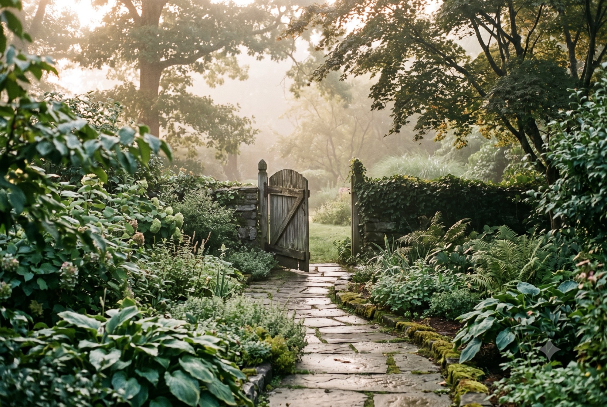 A quiet garden, the setting of the regression that started this work
